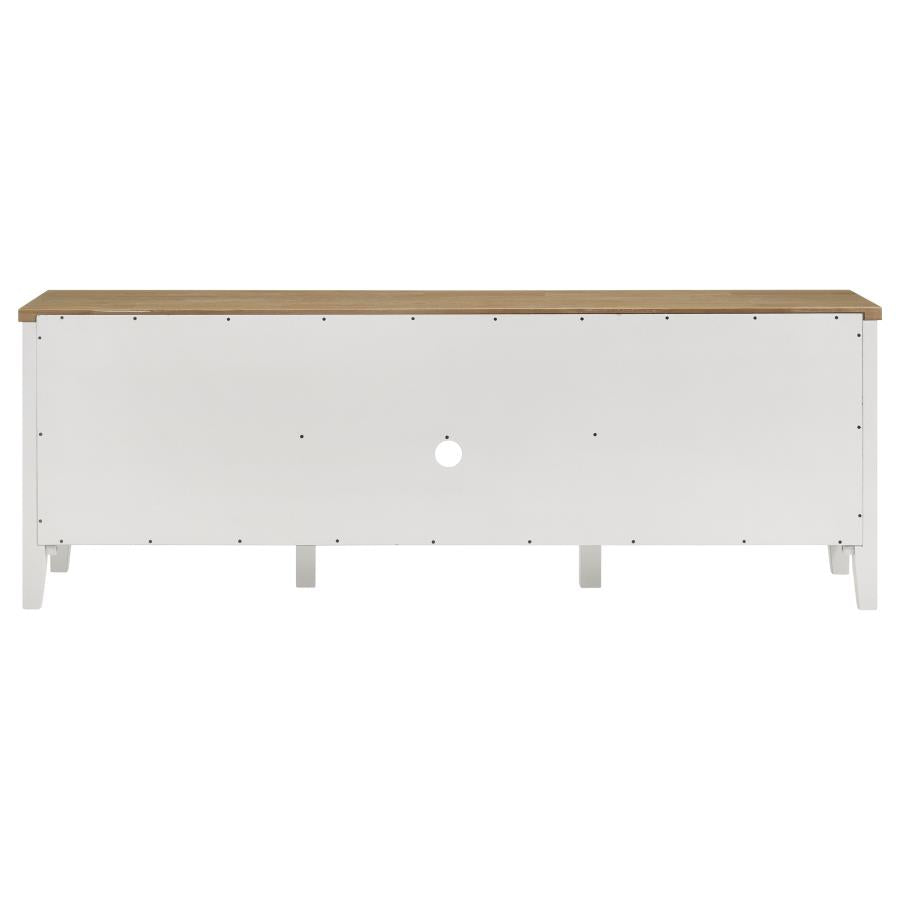 Hollis 2-door Wood 67-inch TV Stand with Drawer Brown and White - 708253