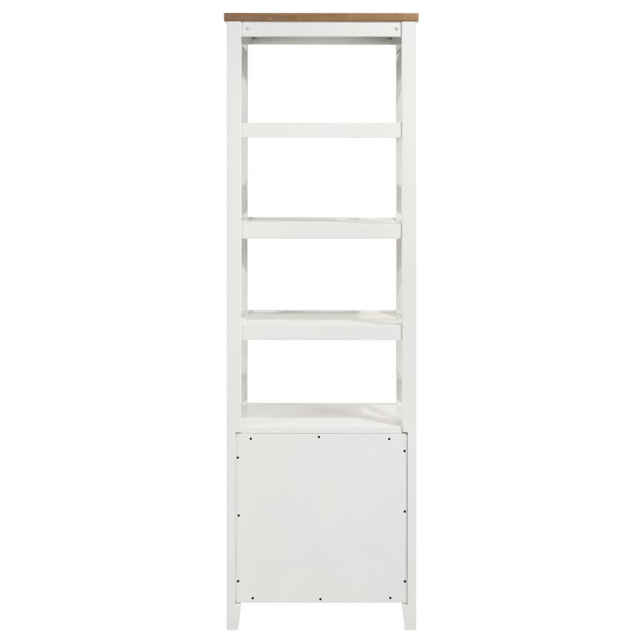 Hollis 4-shelf Wood Media Tower with Drawers Brown and White - 708254