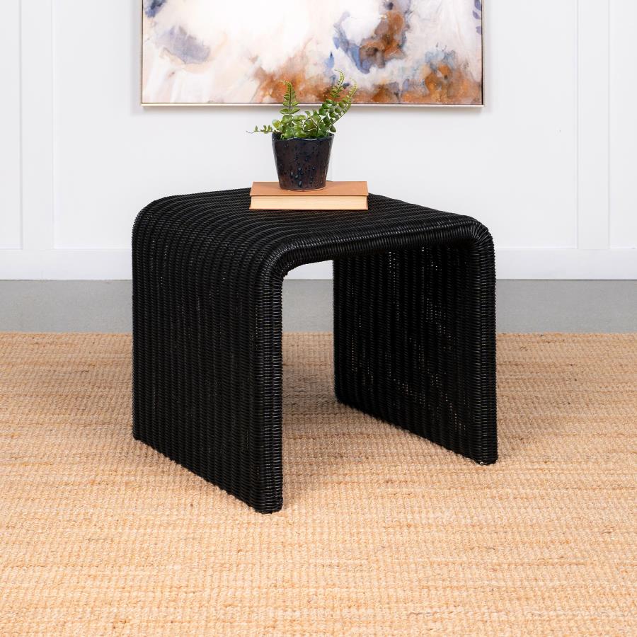 Cahya Woven Rattan Square End Table Black - 708517