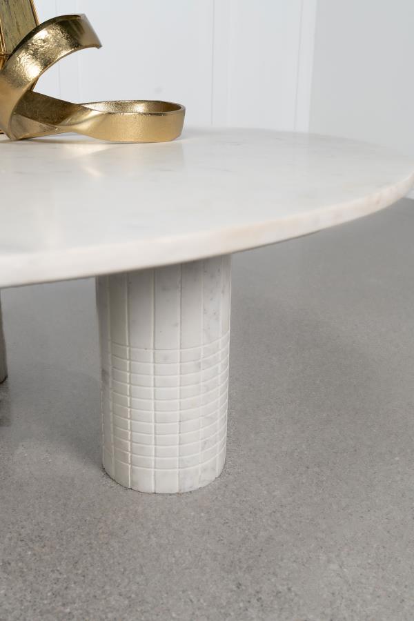 Astoria Round Genuine Marble Coffee Table White - 709668