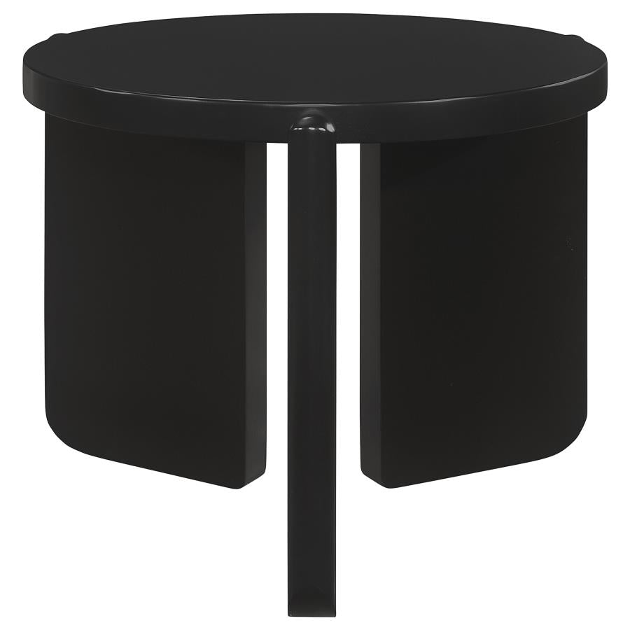 Cordova Round Solid Wood End Table Black - 709677