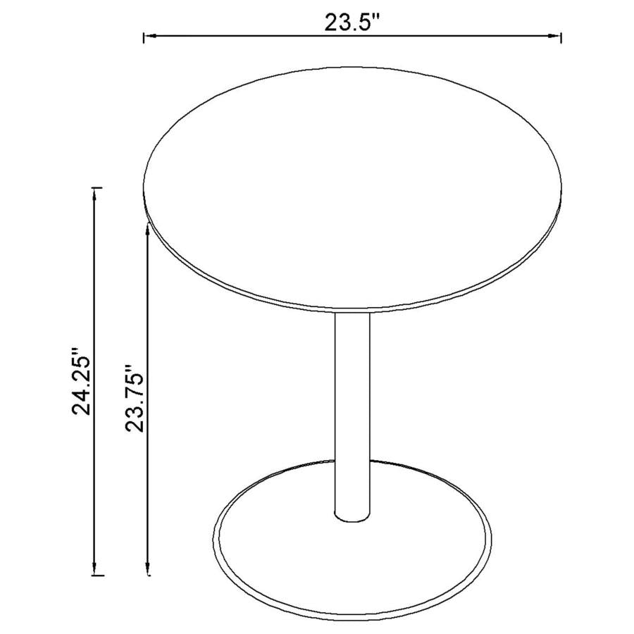 Ganso 2-piece Round Glass Top Coffee and End Table Set Black - 709688-S2