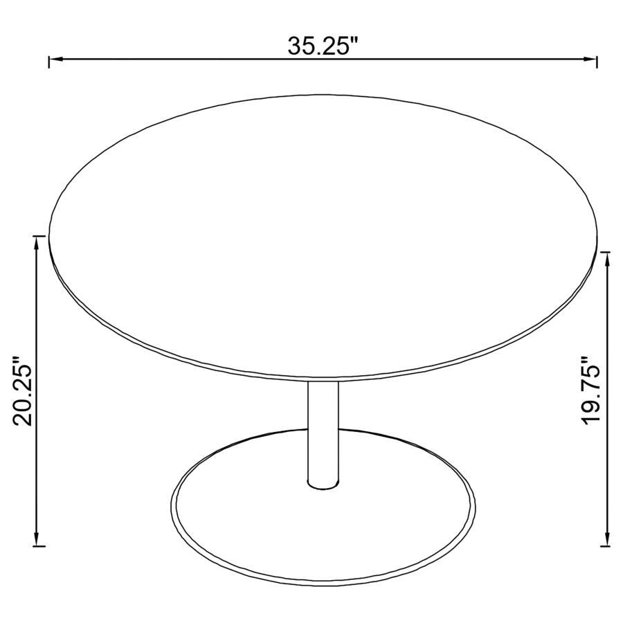 Ganso Round Metal Coffee Table With Tempered Glass Top Black - 709688