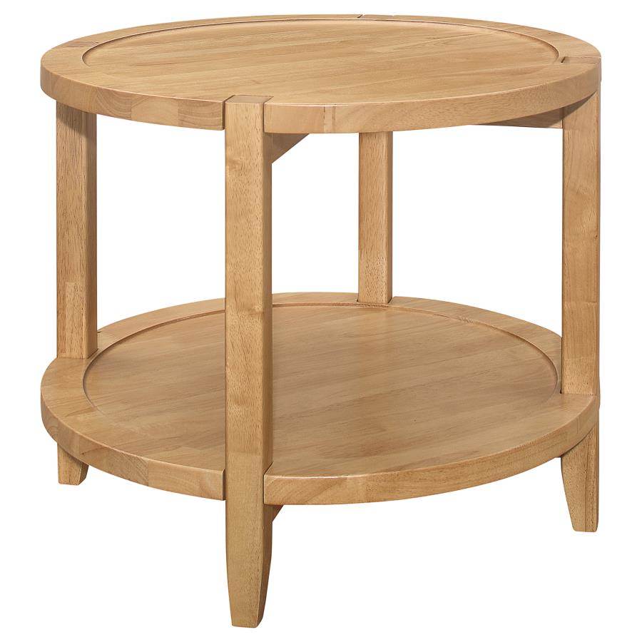 Camillo 3-piece Round Coffee and End Table Set Maple - 709698-S3
