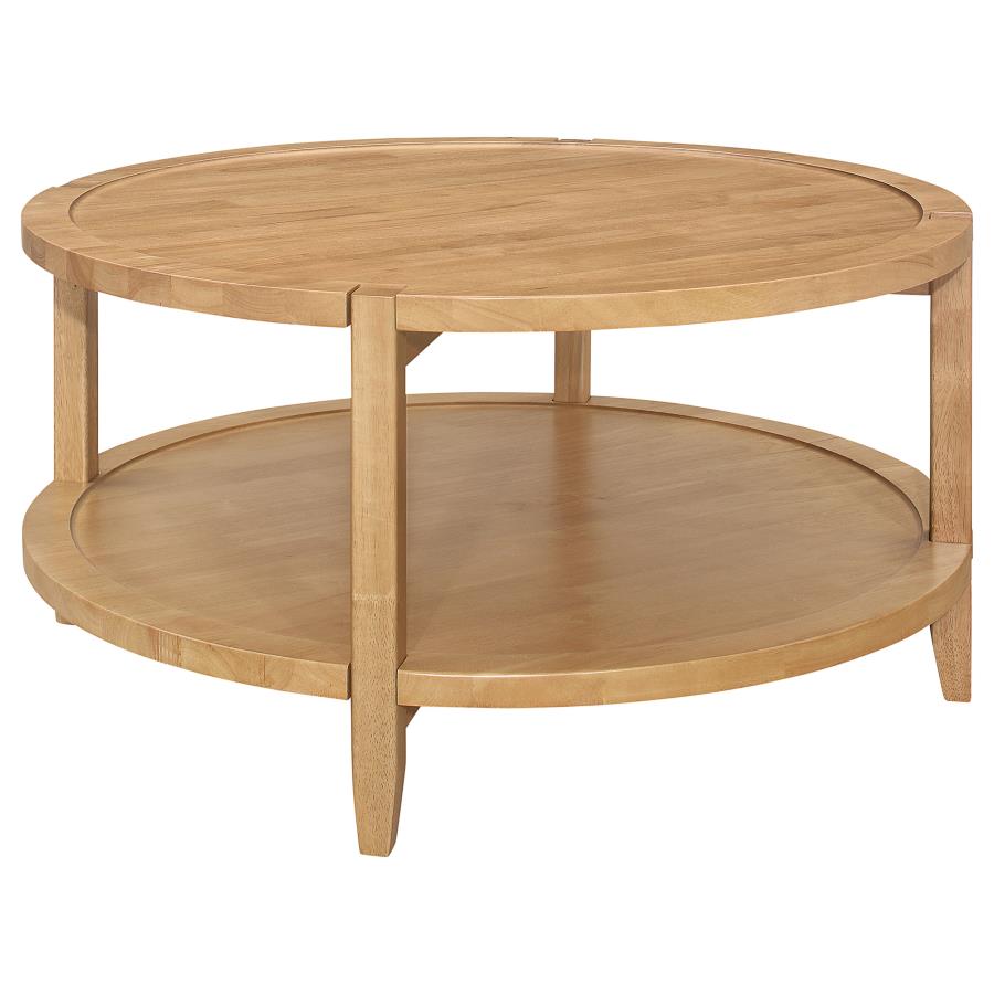 Camillo Round Solid Wood Coffee Table Maple Brown - 709698