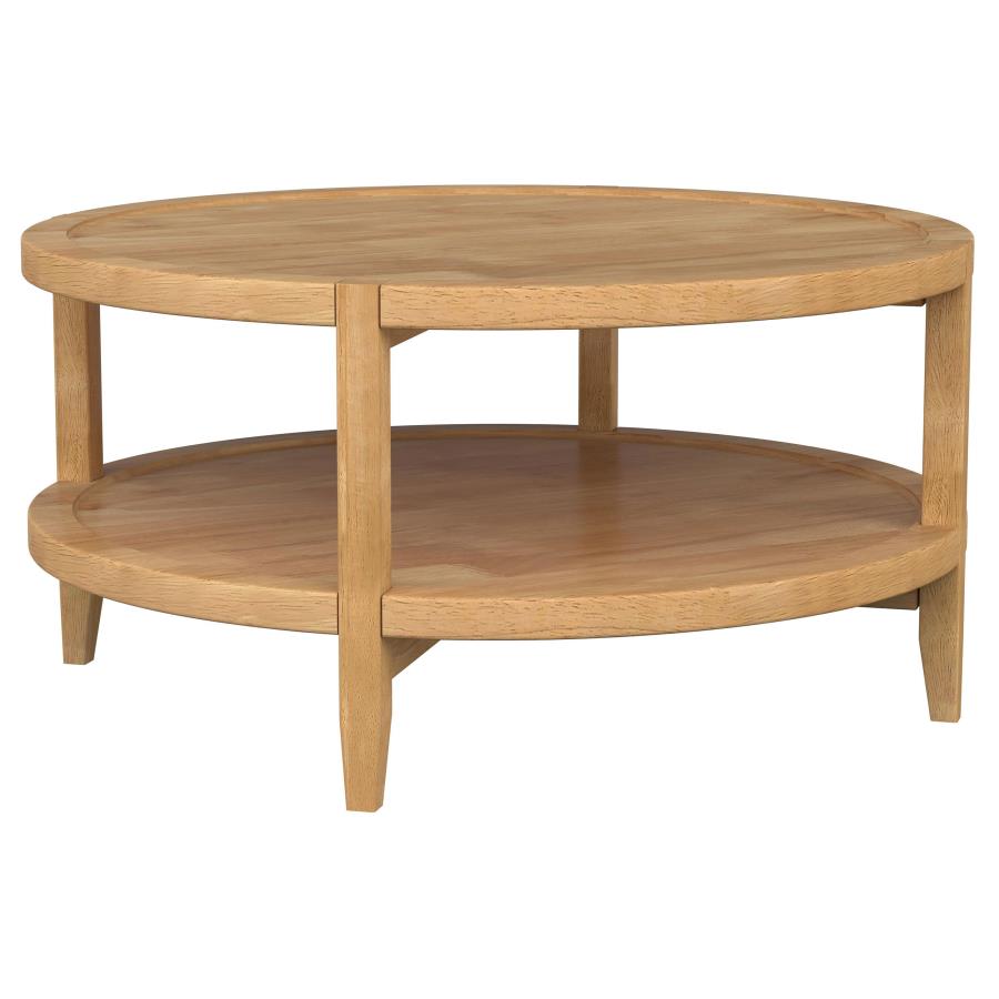 Camillo Round Solid Wood Coffee Table Maple Brown - 709698