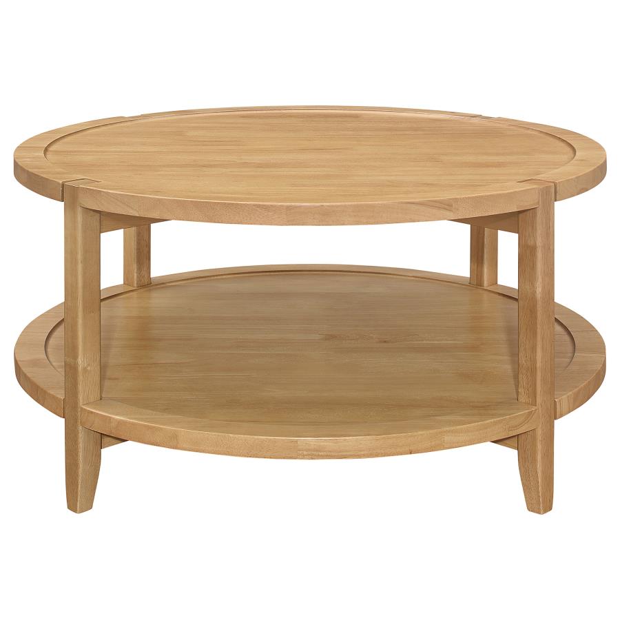 Camillo Round Solid Wood Coffee Table Maple Brown - 709698