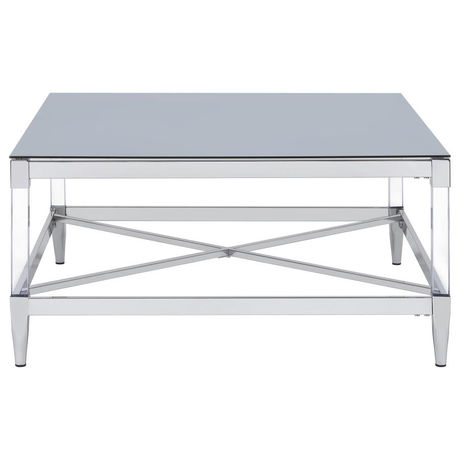Lindley 3-piece Square Coffee and End Table Set Chrome - 709728-S3