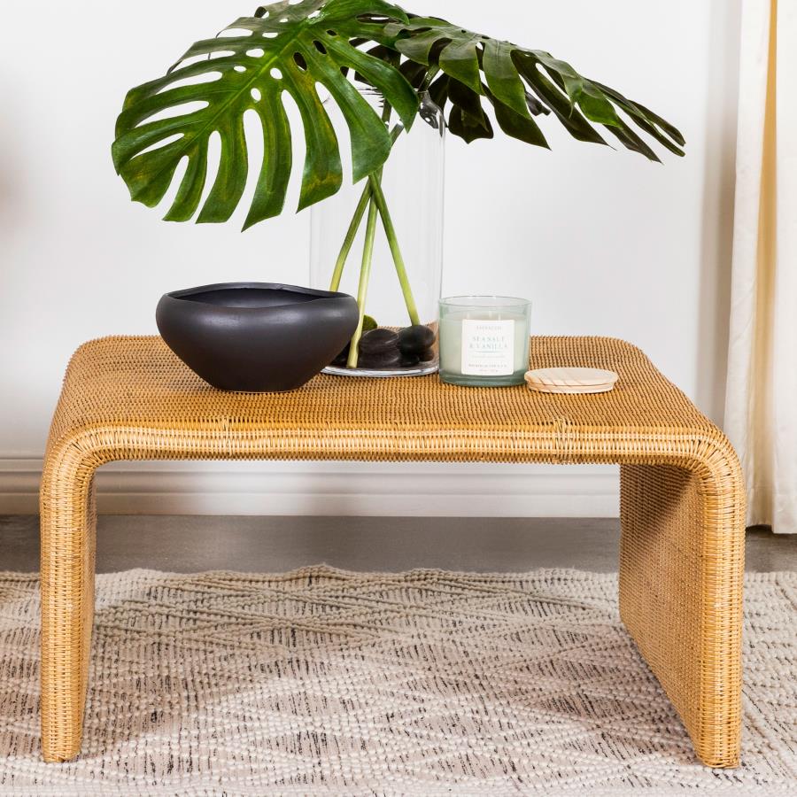 Cahya Square Woven Rattan Coffee Table Natural - 709818