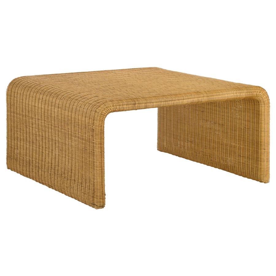 Cahya Square Woven Rattan Coffee Table Natural - 709818
