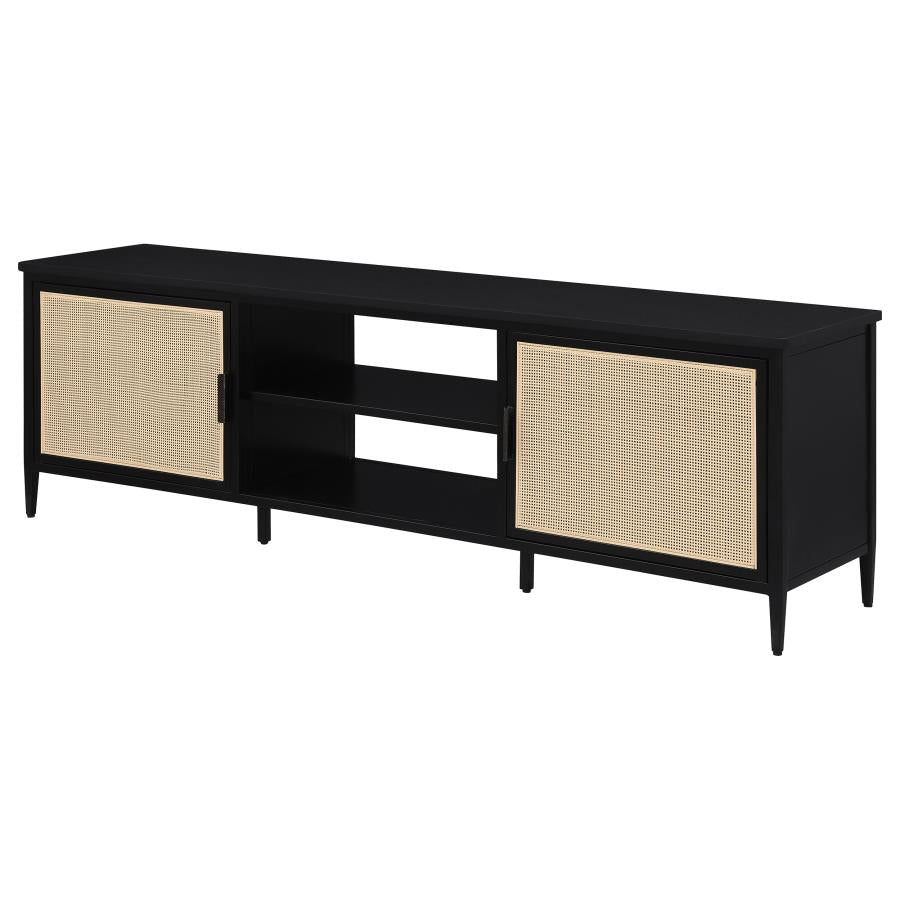 Amherst 2-door 70-inch Metal TV Stand Media Console Black - 710034