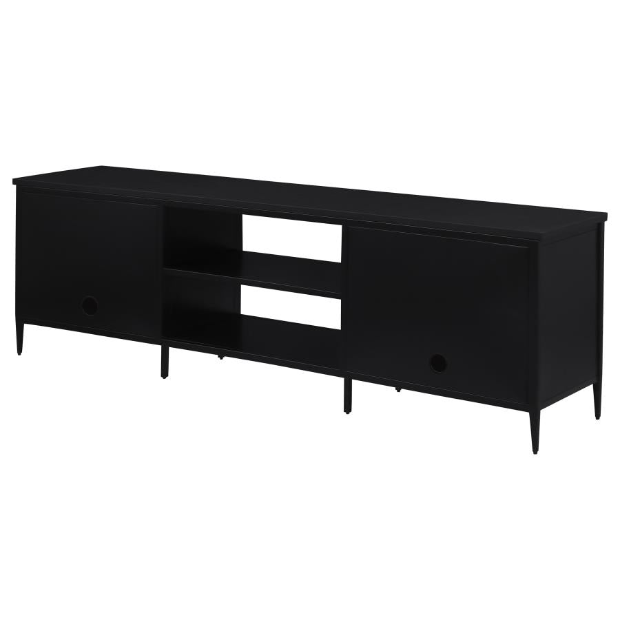 Amherst 2-door 70-inch Metal TV Stand Media Console Black - 710034
