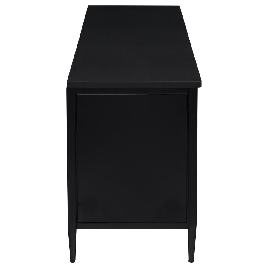 Amherst 2-door 70-inch Metal TV Stand Media Console Black - 710034