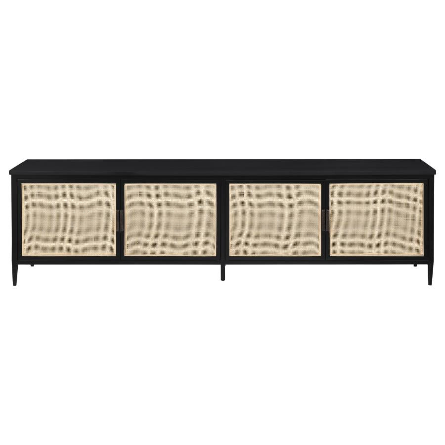 Amherst 4-door 78-inch Metal TV Stand Media Console Black - 710035