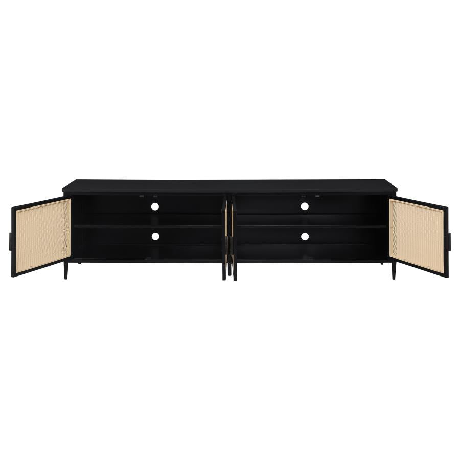 Amherst 4-door 78-inch Metal TV Stand Media Console Black - 710035