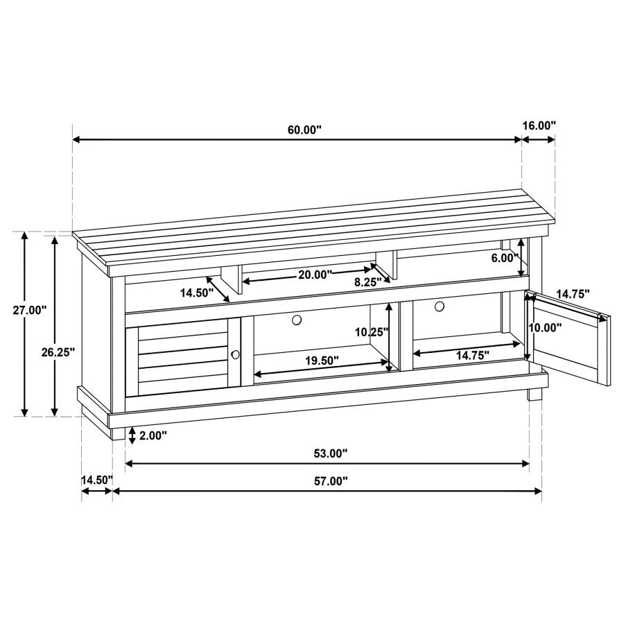 Payne 60-inch TV Stand Media Console Distressed Brown - 710042
