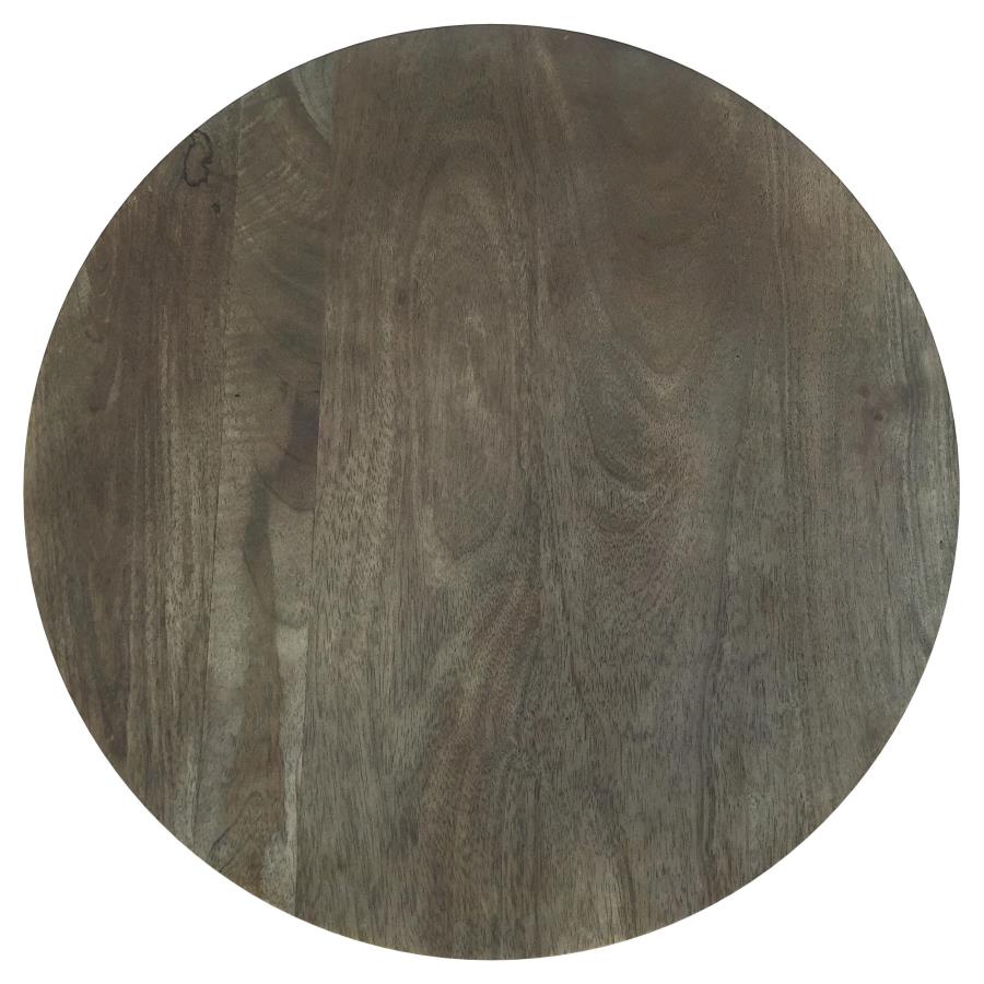 Kinkaid Round Solid Mango Wood End Table Brown - 710137