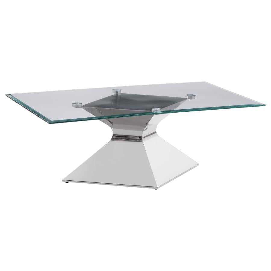 Jenny 3-piece Rectangular Coffee and End Table Set Chrome - 710208-S3