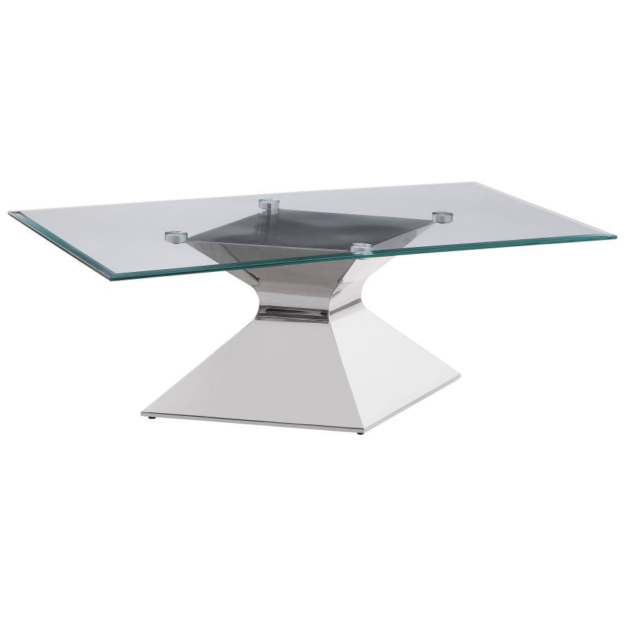 Jenny Glass Top Stainless Steel Coffee Table Chrome - 710208
