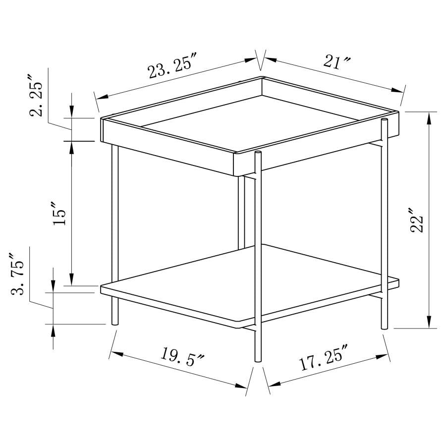 Fallon Square Engineered Wood End Table Light Brown - 710307