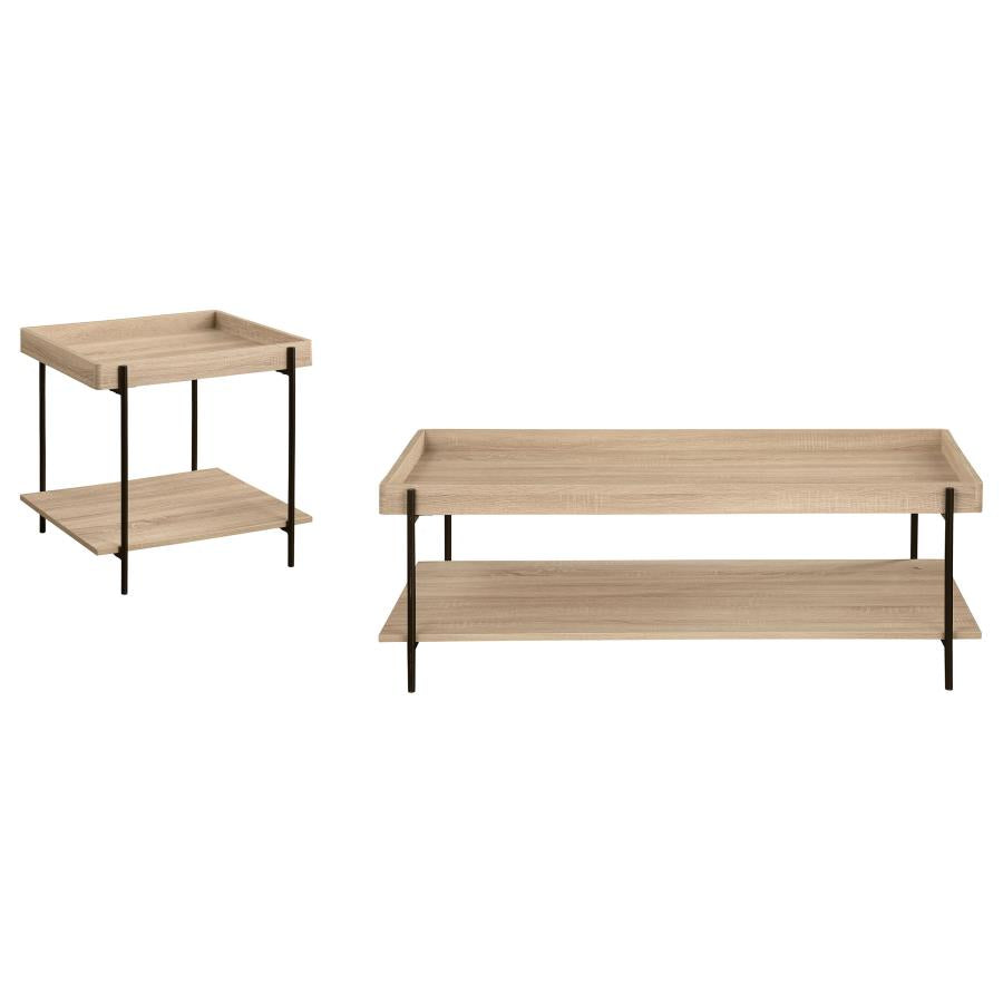 Fallon 2-piece Rectangular Coffee and End Table Set Natural - 710308-S2