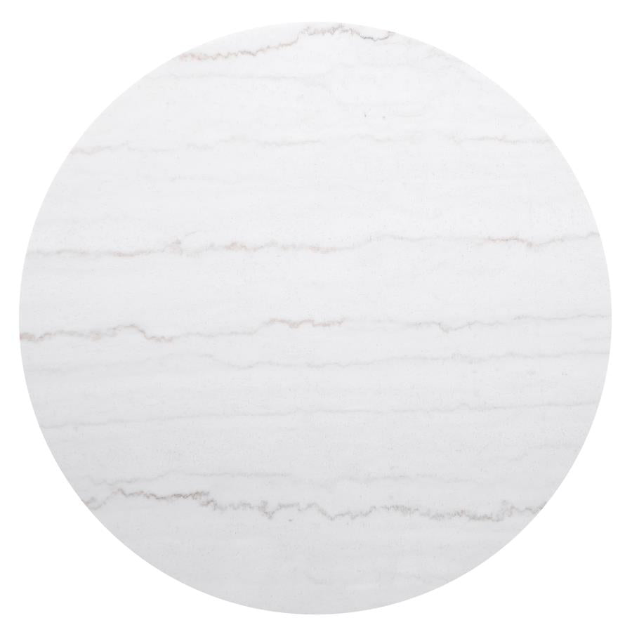 Jason Round Marble Top Coffee Table White and Charcoal - 710418