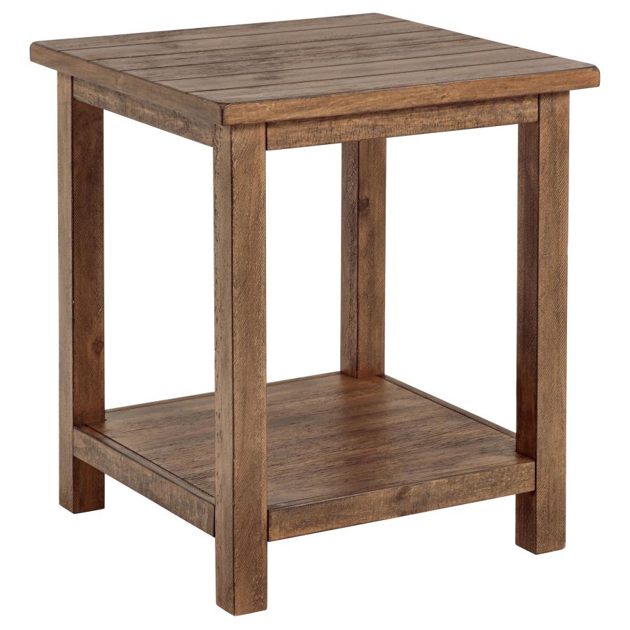 Payne Wood End Table with Shelf Distressed Brown - 710546
