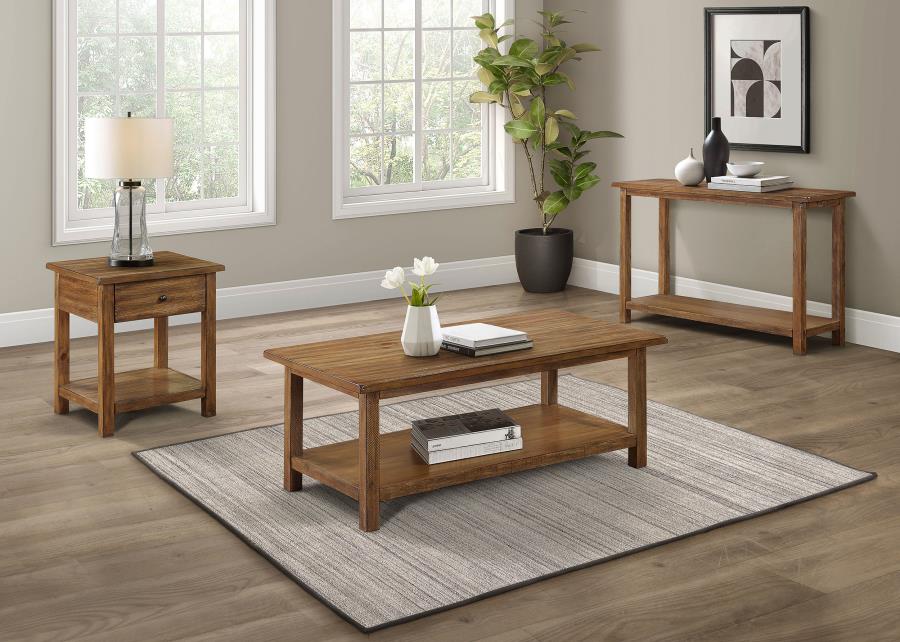 Payne 1-drawer Wood End Table with Shelf Distressed Brown - 710547