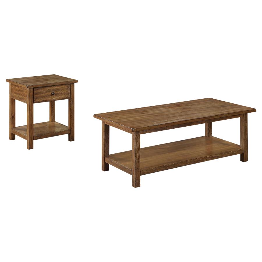 Payne 2-piece Coffee and 1-drawer End Table Set Brown - 710548-S2