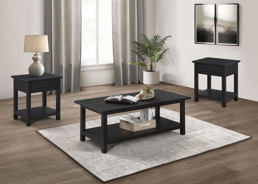 Payne 3-piece Coffee and 1-drawer End Table Set Java - 710568-S3
