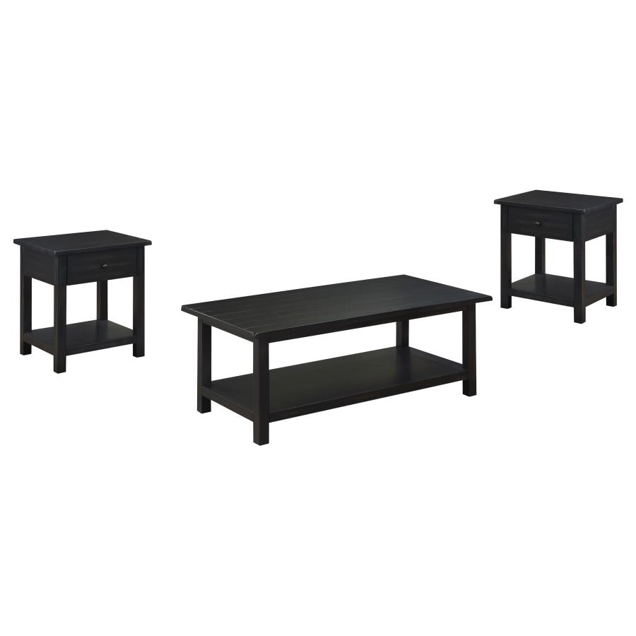 Payne 3-piece Coffee and 1-drawer End Table Set Java - 710568-S3