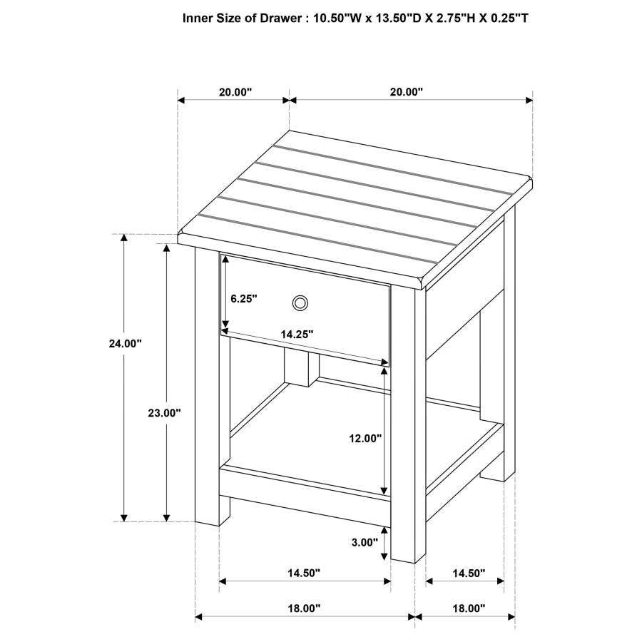 Payne 3-piece Coffee and 1-drawer End Table Set Java - 710568-S3
