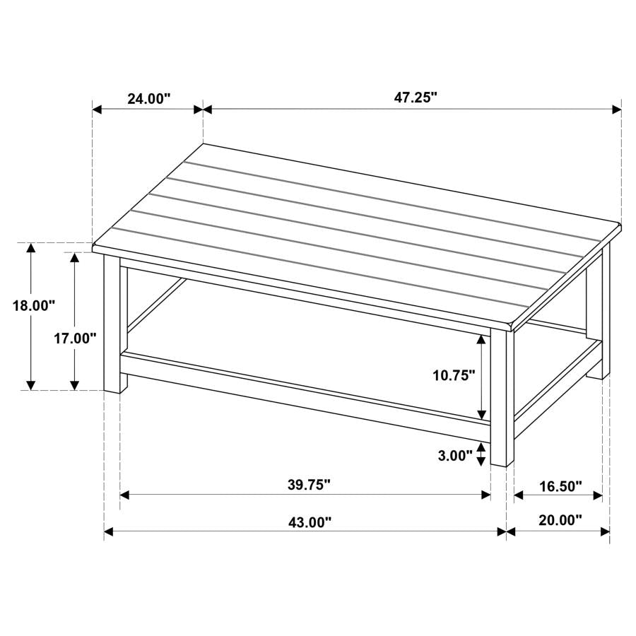 Payne 3-piece Coffee and 1-drawer End Table Set Java - 710568-S3