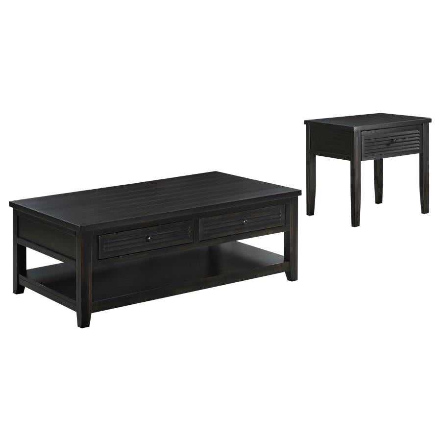 Concord 2-piece Coffee and End Table Set Distressed Java - 710578-S2