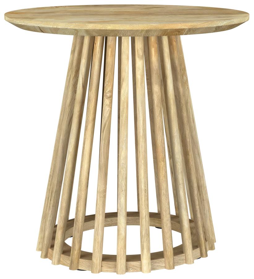 Touhy Round Solid Wood End Side Table Natural Mango - 710607