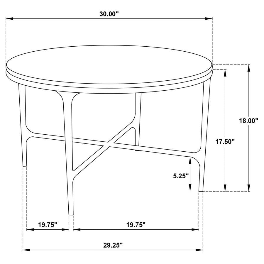 Hermas 2-piece Round Marble Coffee and End Table Set White - 710738-S2