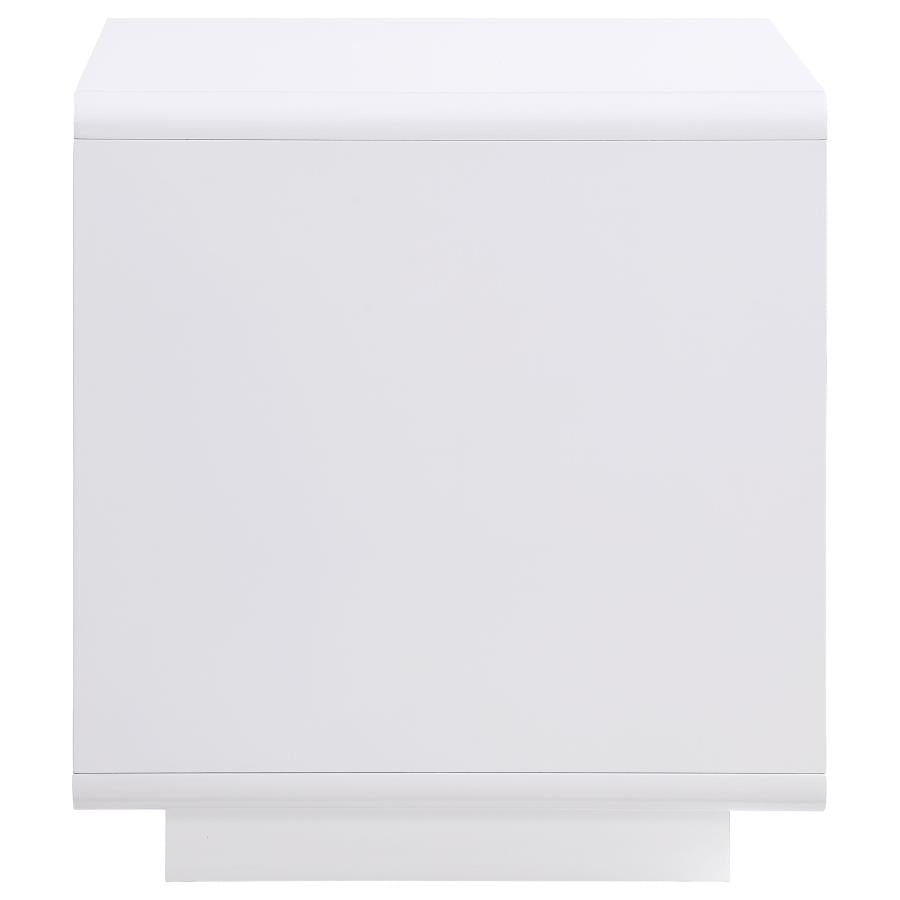Paseo Square End Side Table White High Gloss - 710767