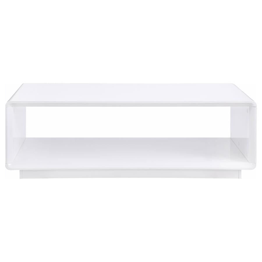 Paseo Rectangular Cocktail Coffee Table White High Gloss - 710768