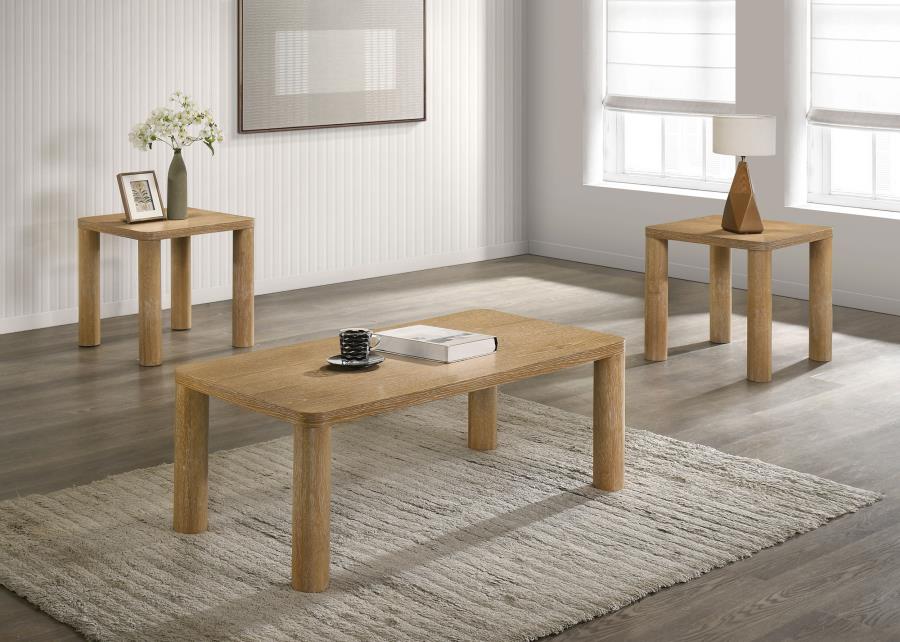 Castlewood 3-piece Cocktail Coffee Table Set Light Oak - 710868-S3
