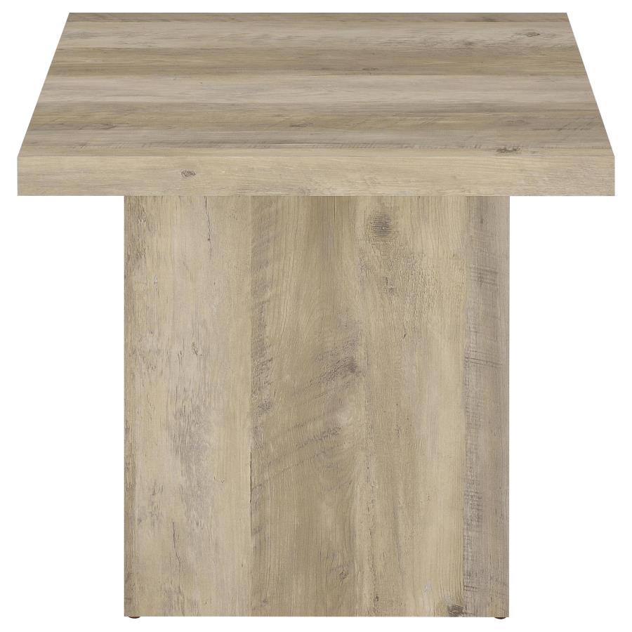 Devar Square Engineered Wood End Table Distressed Pine - 710877
