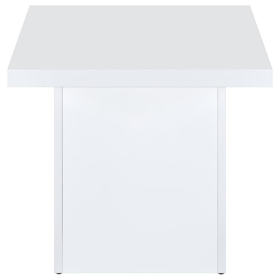 Devar 2-piece Square Coffee End Table Set White High Gloss - 710898-S2