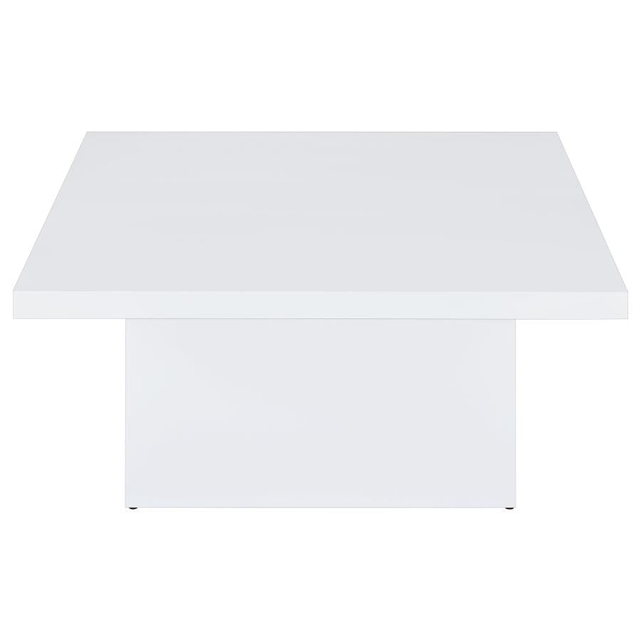 Devar Square Engineered Wood Coffee Table White High Gloss - 710898