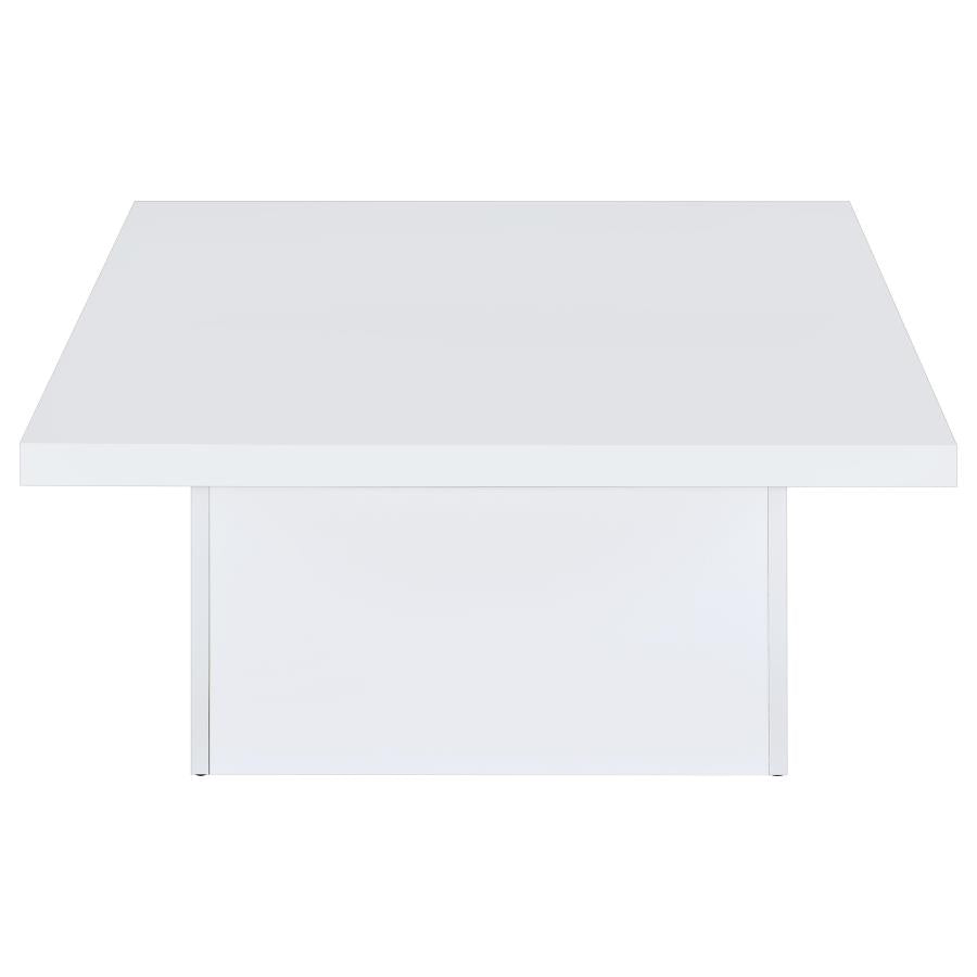 Devar Square Engineered Wood Coffee Table White High Gloss - 710898