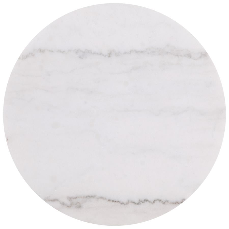 Jason 2-piece Round White Marble Coffee Table Set Greige - 711418-S2