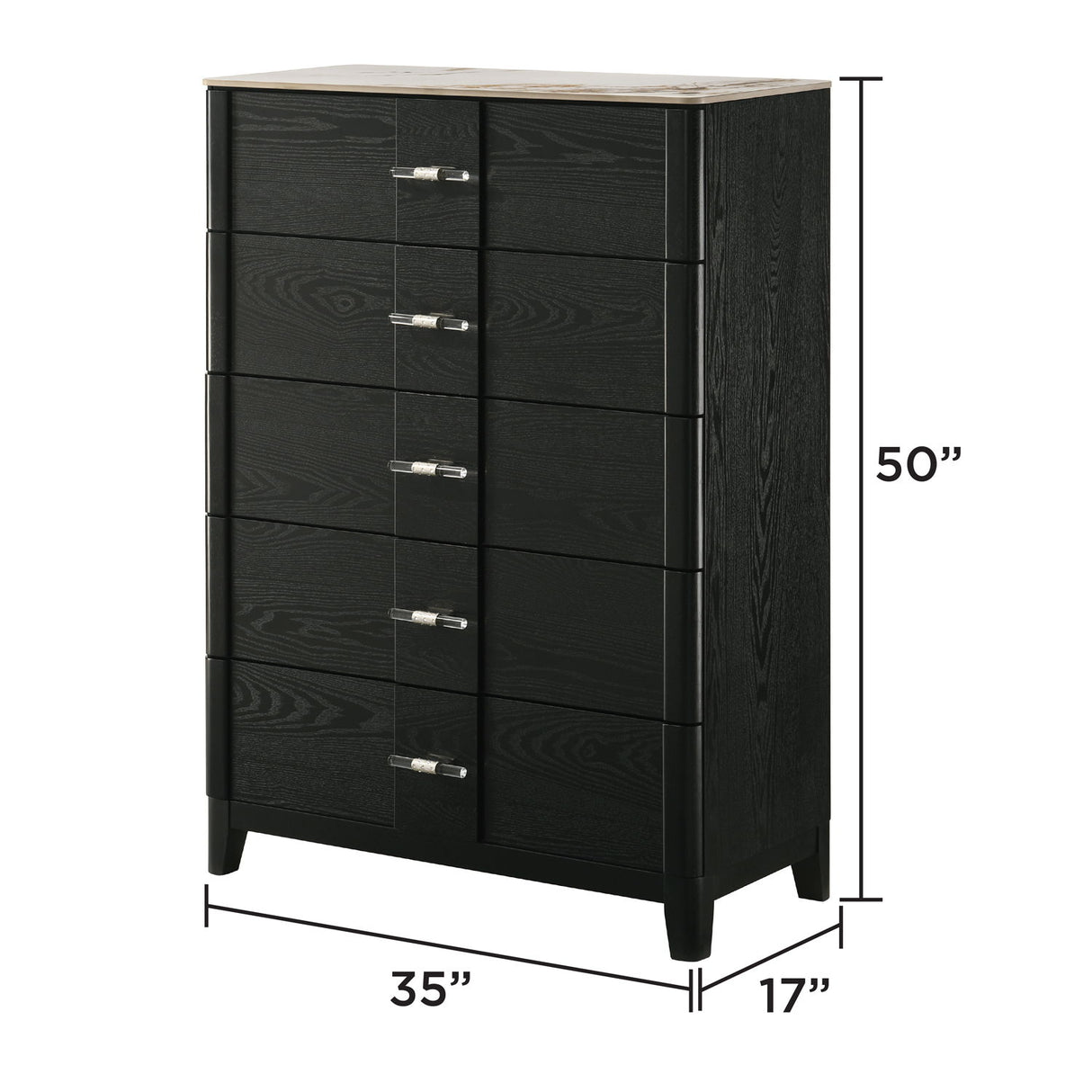 Opel - 5 Drawer Chest - Black