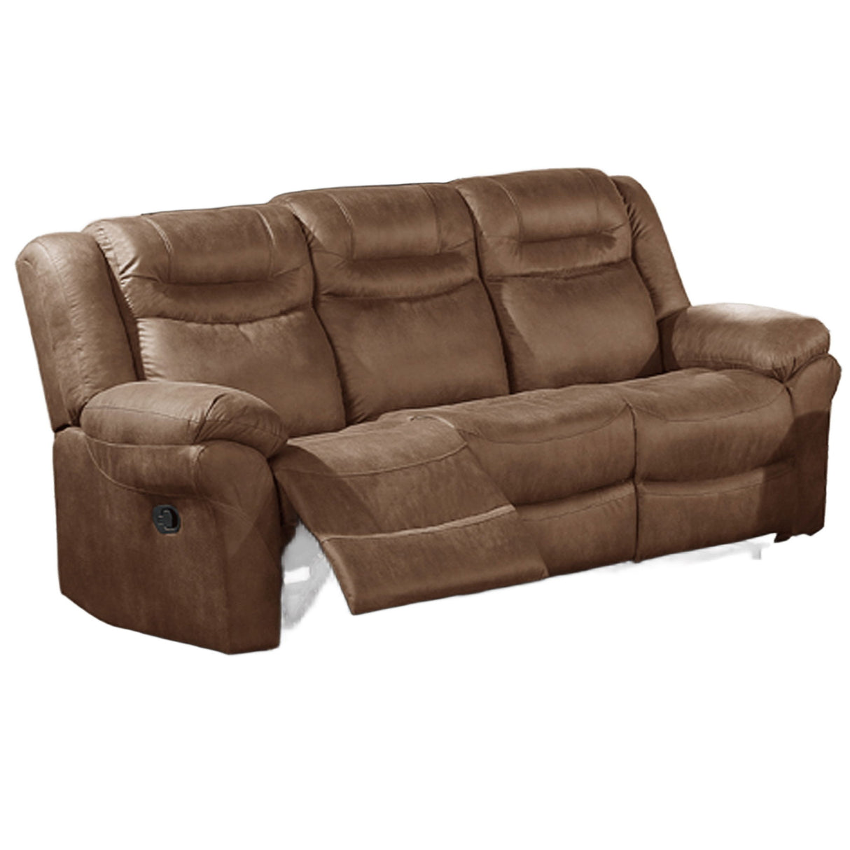 Power Reclining Sofa With USB Port Upholstered Pillow Arms And Headrest - Brown