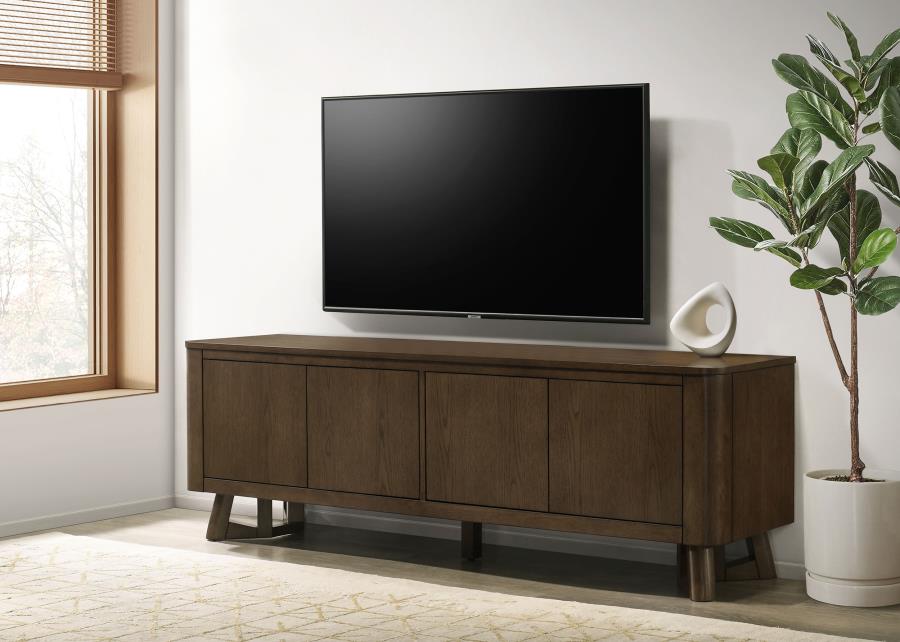 Trotter 71-inch 4-Door Wood TV Stand Media Console Brown - 720133