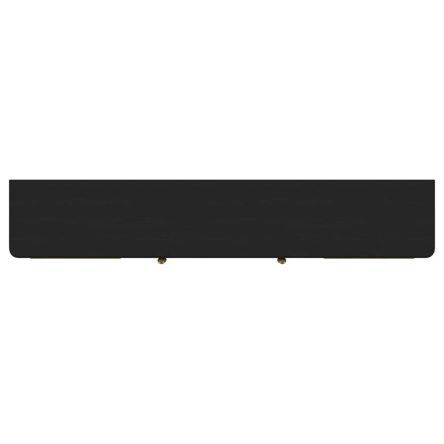 Arini Rattan Cane 2-door TV Stand Media Console Black - 720263