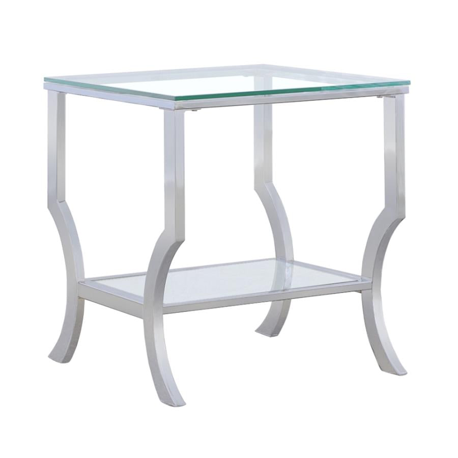 Saide Square Glass Top Side End Table Chrome - 720337