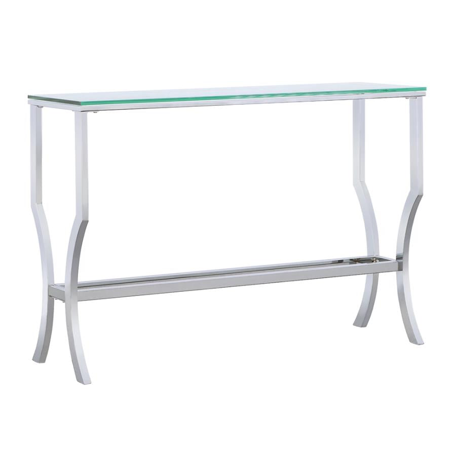 Saide Rectangular Glass Top Entryway Console Table Chrome - 720339